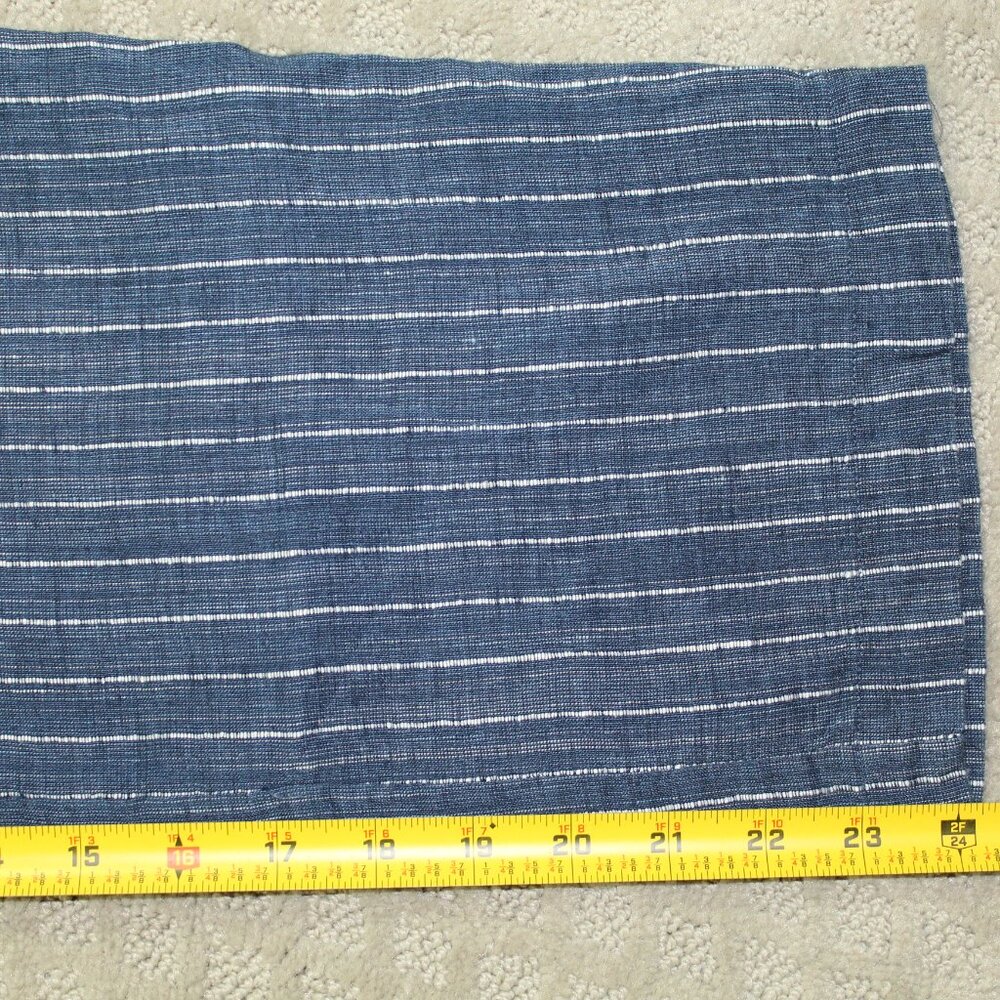 Eileen Fisher Crinkled Organic Linen Sz S Blue and White Striped Chambray Pants - Picture 4 of 6